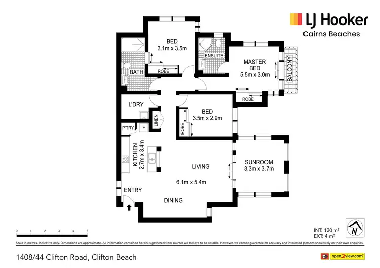 Floorplan of Homely unit listing, 1408/44-62 Clifton Road, Clifton Beach QLD 4879