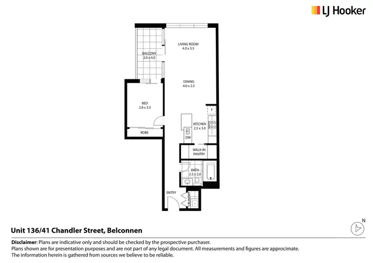 Floorplan of Homely apartment listing, 136/41 Chandler Street, Belconnen ACT 2617