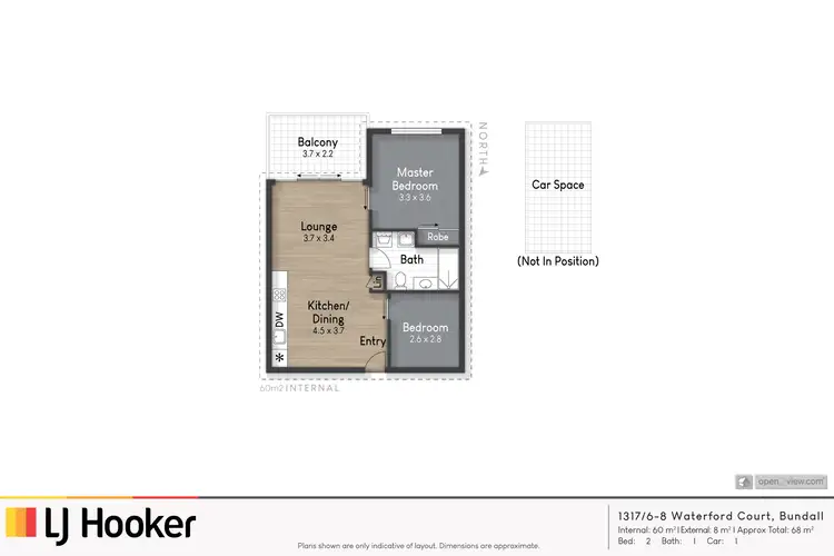 Floorplan of Homely unit listing, 1317/6-8 Waterford Court, Bundall QLD 4217