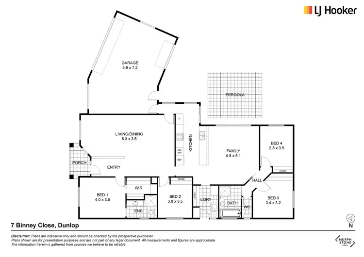 Floorplan of Homely house listing, 7 Binney Close, Dunlop ACT 2615