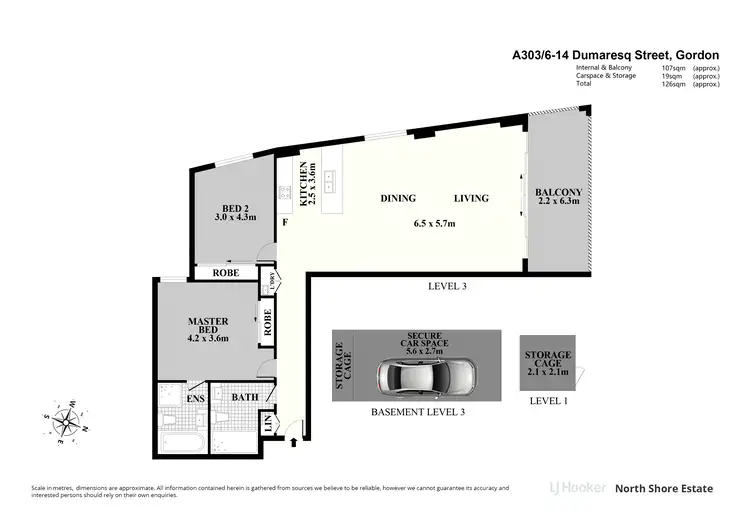 Floorplan of Homely apartment listing, A303/6-14 Dumaresq Street, Gordon NSW 2072