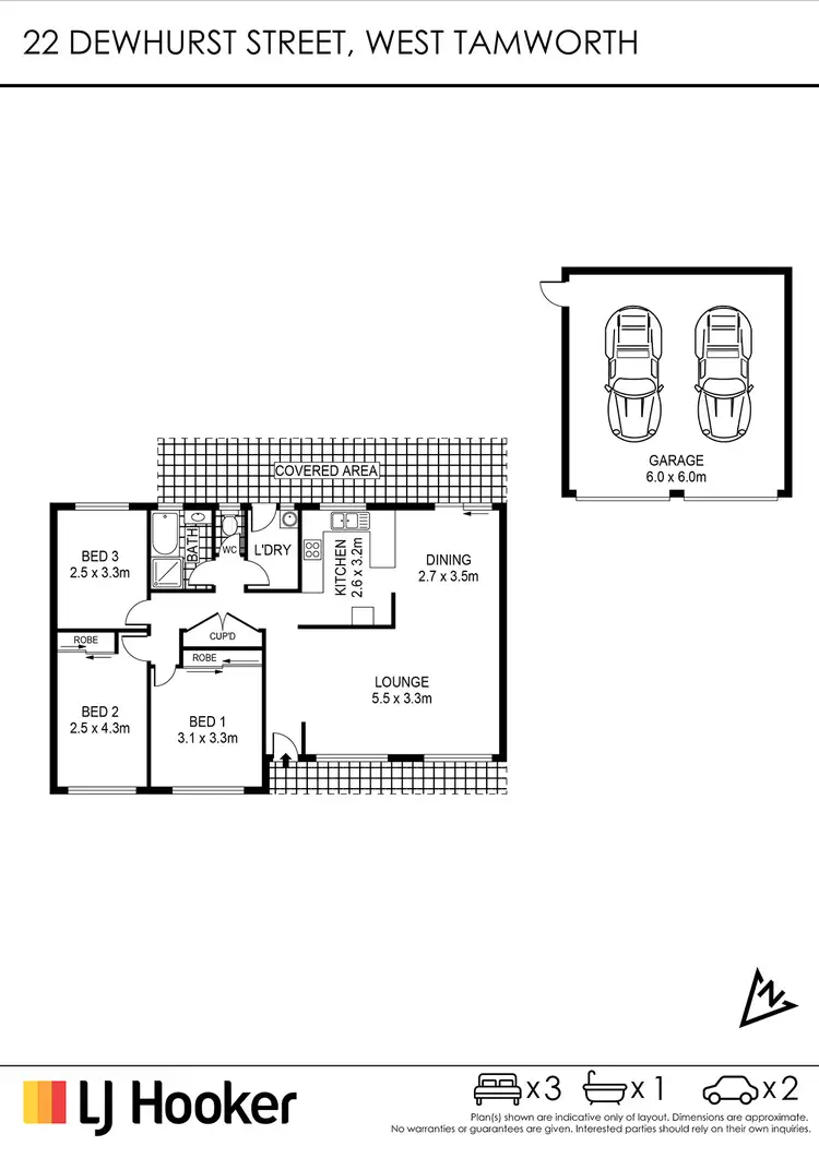 Floorplan of Homely house listing, 22 Dewhurst Street, West Tamworth NSW 2340