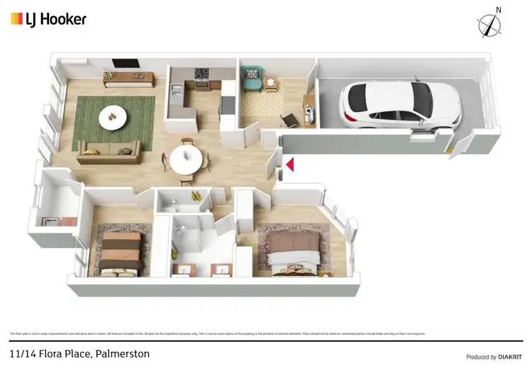 Floorplan of Homely townhouse listing, 11/14 Flora Place, Palmerston ACT 2913