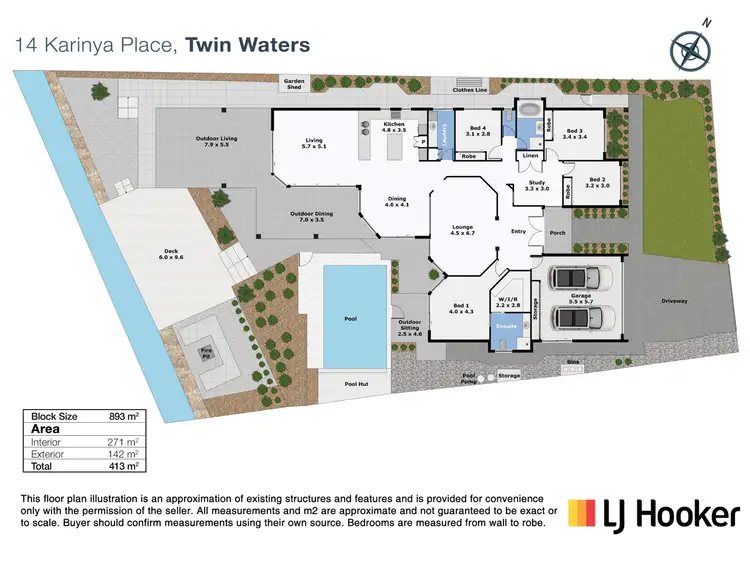 Floorplan of Homely house listing, 14 Karinya Place, Twin Waters QLD 4564