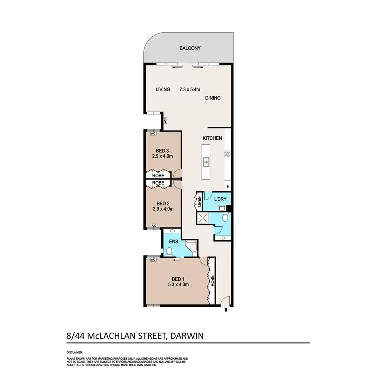 Floorplan of Homely unit listing, 8/44 McLachlan Street, Darwin City NT 800