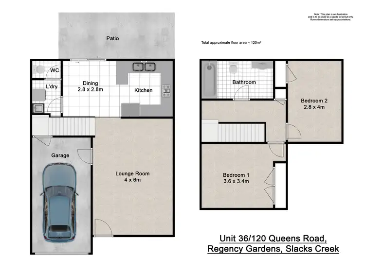 Floorplan of Homely townhouse listing, Unit 36/120 Queens Road, Slacks Creek QLD 4127