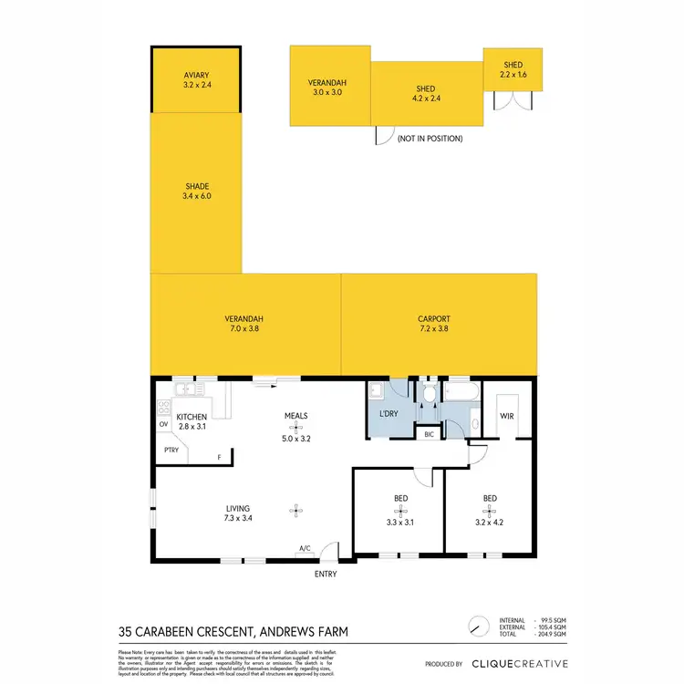 Floorplan of Homely house listing, 35 Carabeen Crescent, Andrews Farm SA 5114