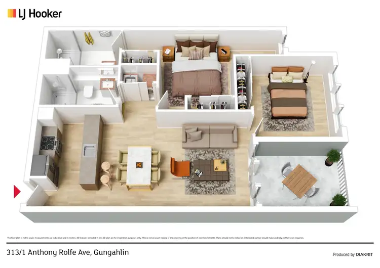 Floorplan of Homely apartment listing, 313/1 Anthony Rolfe Avenue, Gungahlin ACT 2912