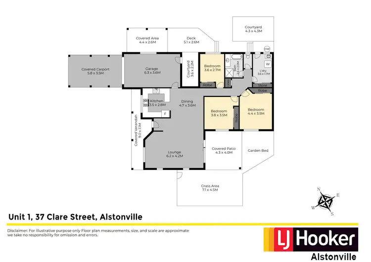 Floorplan of Homely unit listing, Unit 1/37 Clare Street, Alstonville NSW 2477