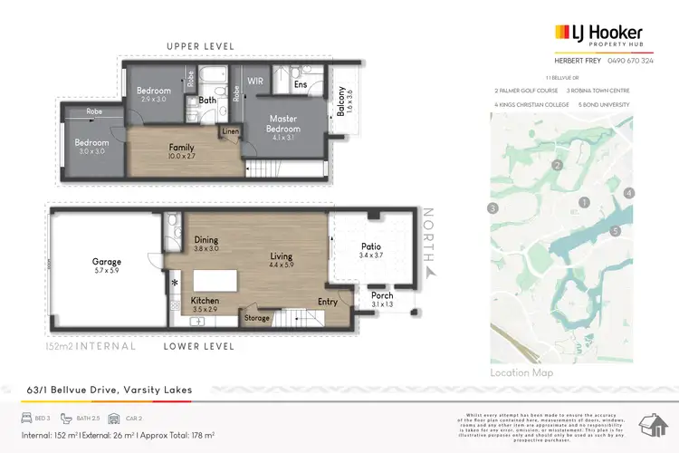 Floorplan of Homely townhouse listing, 63/1 Vue Boulevard, Robina QLD 4226