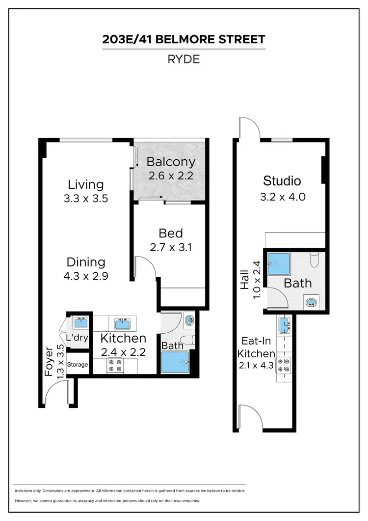 Floorplan of Homely block of units listing, 203E/41 Belmore Street, Ryde NSW 2112
