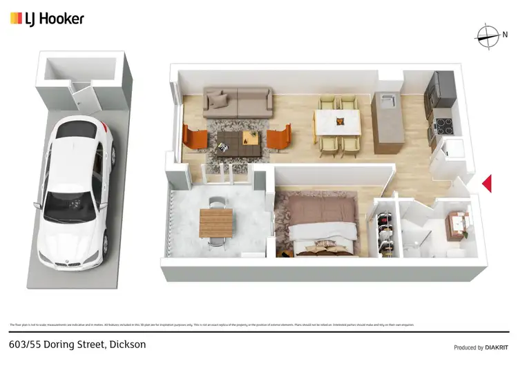 Floorplan of Homely apartment listing, 603/55 Dooring Street, Dickson ACT 2602
