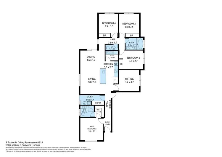 Floorplan of Homely house listing, 8 Parsonia Drive, Rasmussen QLD 4815