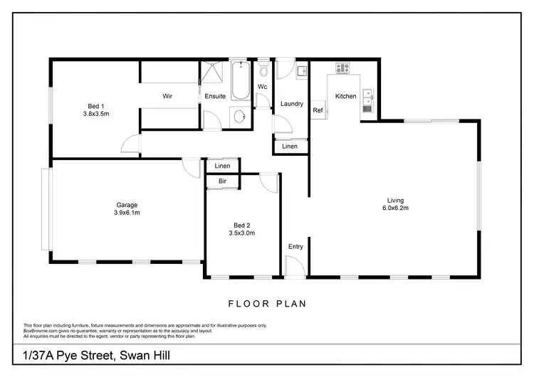 Floorplan of Homely unit listing, Unit 1/37A Pye Street, Swan Hill VIC 3585