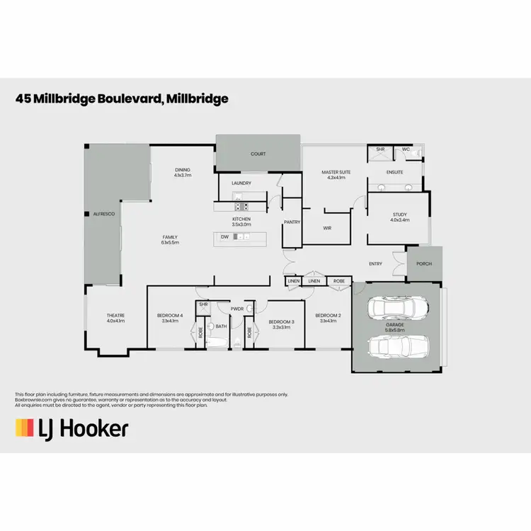 Floorplan of Homely house listing, 45 Millbridge Boulevard, Millbridge WA 6232