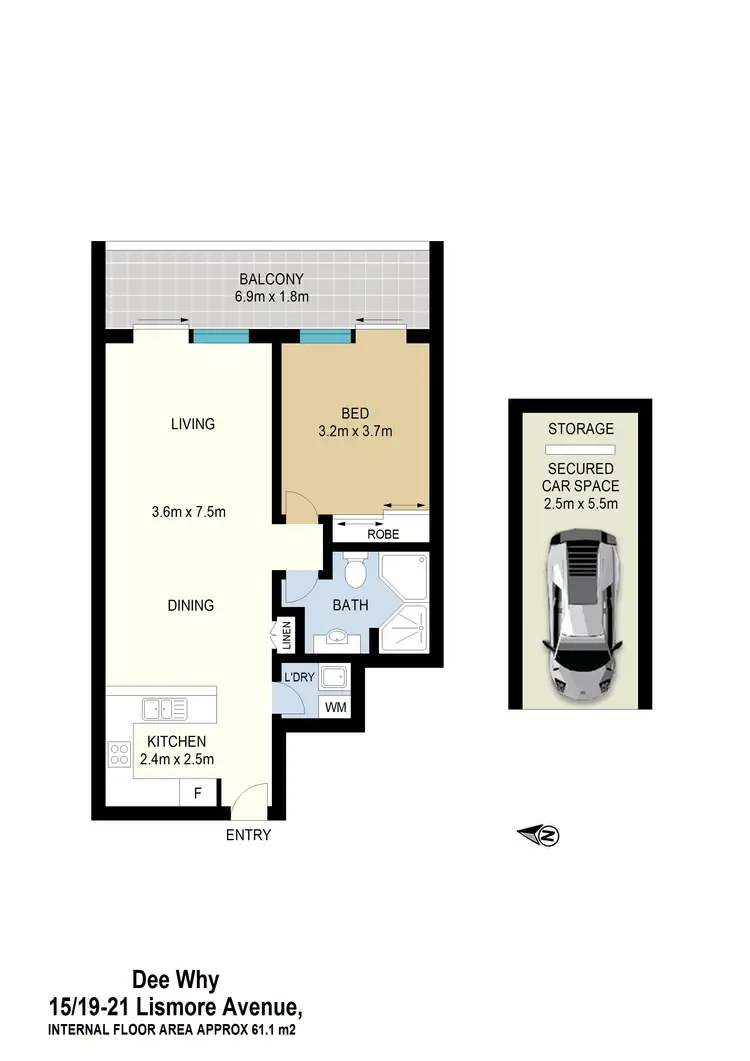 Floorplan of Homely unit listing, 15/19-21 Lismore Avenue, Dee Why NSW 2099
