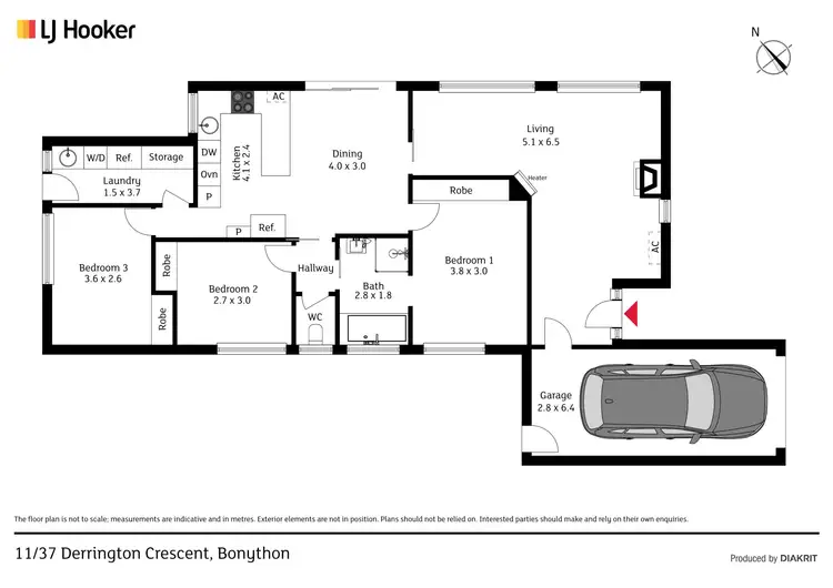 Floorplan of Homely townhouse listing, 11/37 Derrington Crescent, Bonython ACT 2905