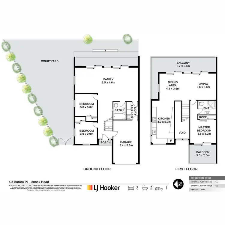 Floorplan of Homely townhouse listing, 1/3 Aurora Place, Lennox Head NSW 2478