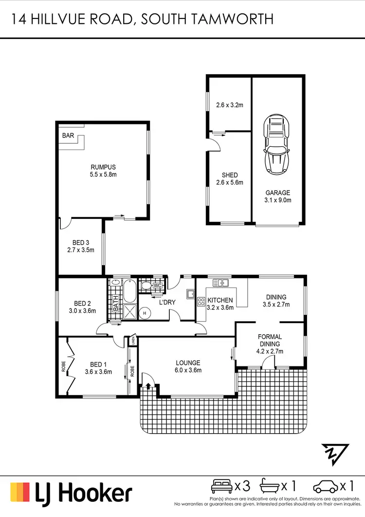 Floorplan of Homely house listing, 14 Hillvue Road, South Tamworth NSW 2340