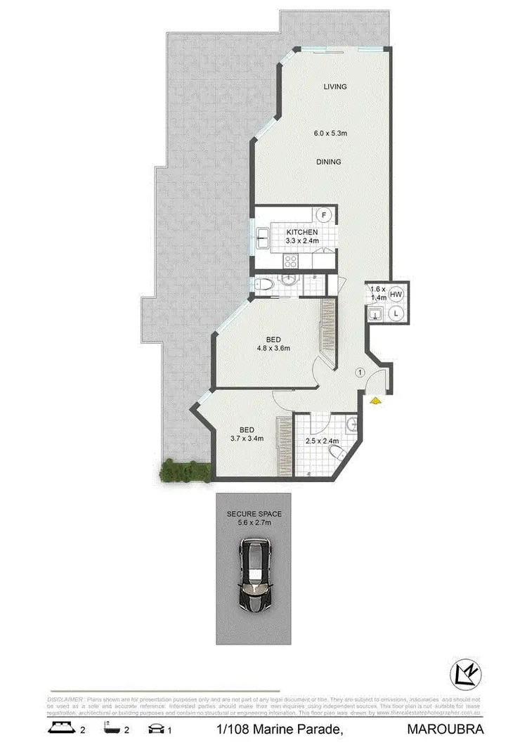 Floorplan of Homely unit listing, 1/108 Marine Parade, Maroubra NSW 2035