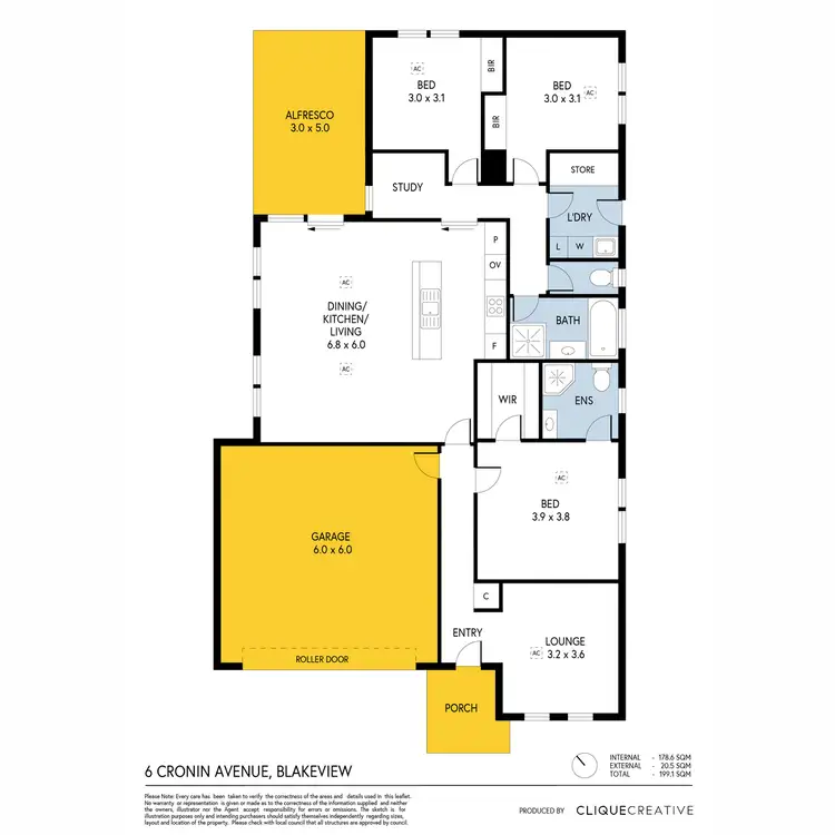 Floorplan of Homely house listing, 6 Cronin Avenue, Blakeview SA 5114