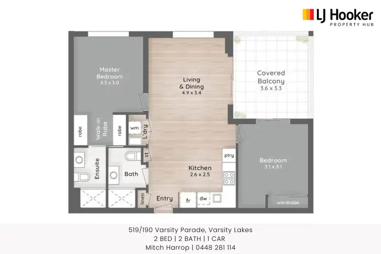 Floorplan of Homely apartment listing, 514/190 Varsity Parade, Varsity Lakes QLD 4227