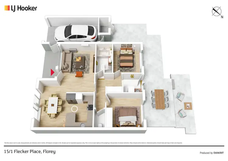 Floorplan of Homely townhouse listing, 15/1 Flecker Place, Florey ACT 2615