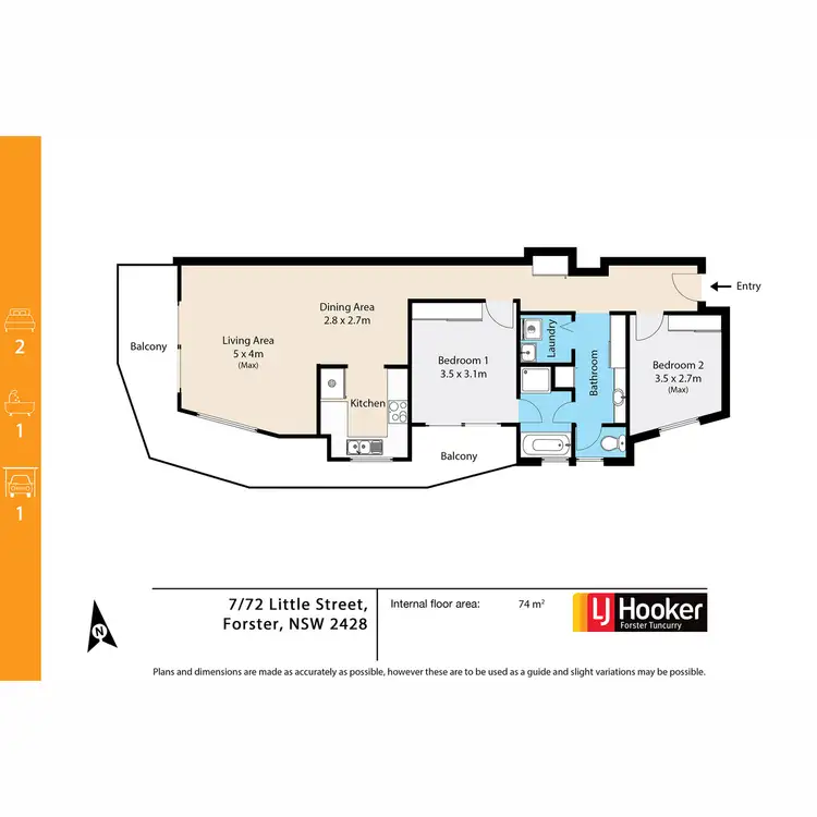 Floorplan of Homely unit listing, 7/72 Little Street, Forster NSW 2428