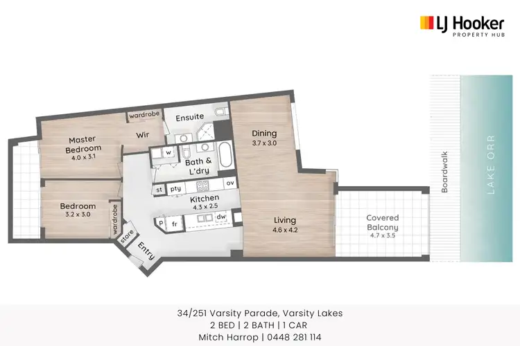 Floorplan of Homely apartment listing, 34/251 Varsity Parade, Varsity Lakes QLD 4227