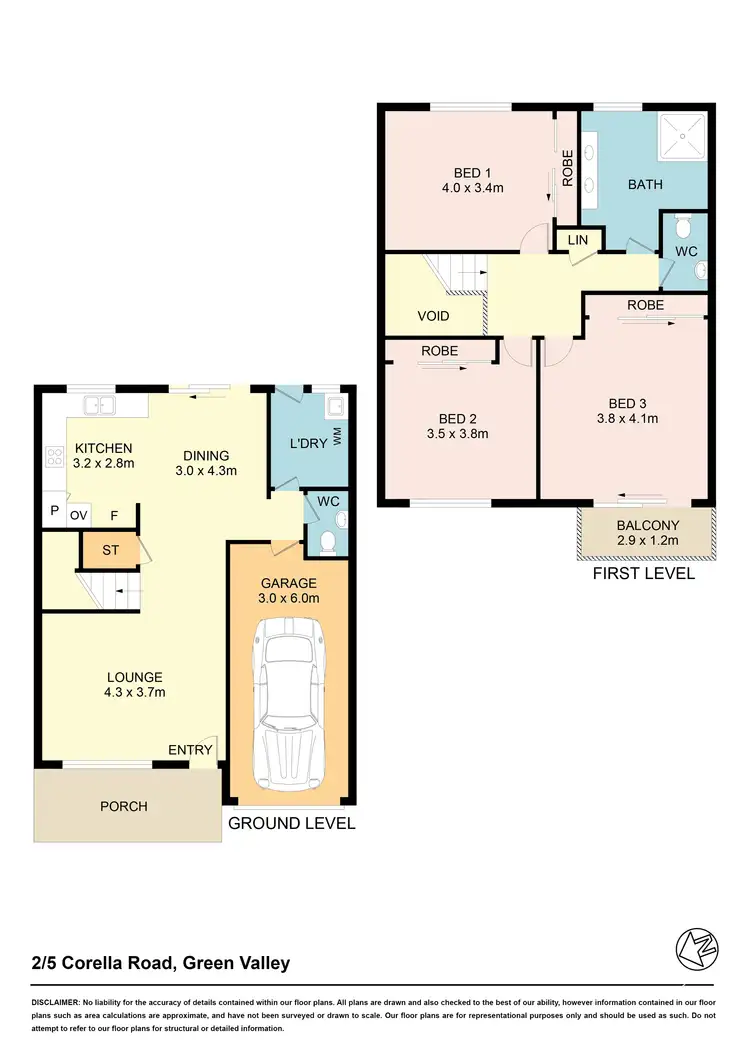 Floorplan of Homely townhouse listing, 2/5 Corella Rd, Green Valley NSW 2168