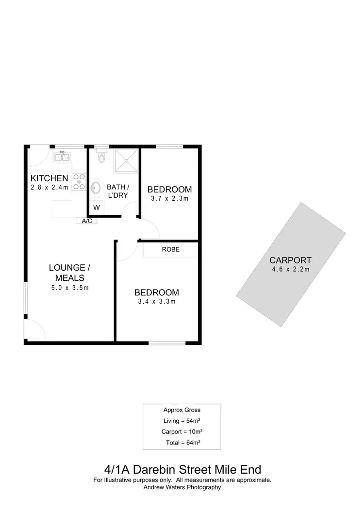 Floorplan of Homely unit listing, 4/1A Darebin Street, Mile End SA 5031