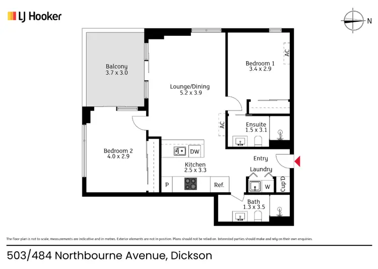 Floorplan of Homely apartment listing, 503/484 Northbourne Avenue, Dickson ACT 2602