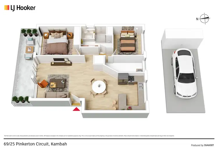 Floorplan of Homely townhouse listing, 69/25 Pinkerton Circuit, Kambah ACT 2902
