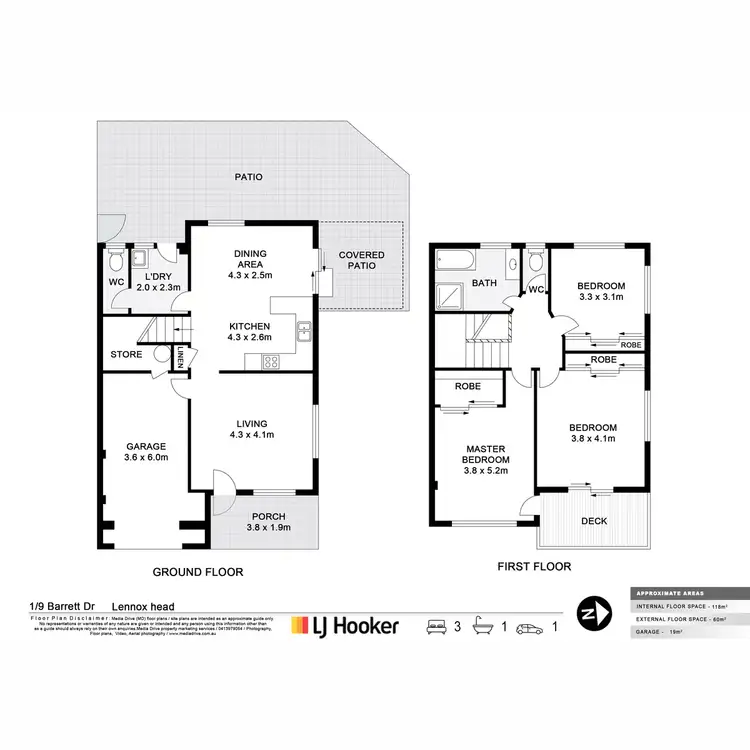 Floorplan of Homely townhouse listing, 1/9 Barrett Drive, Lennox Head NSW 2478
