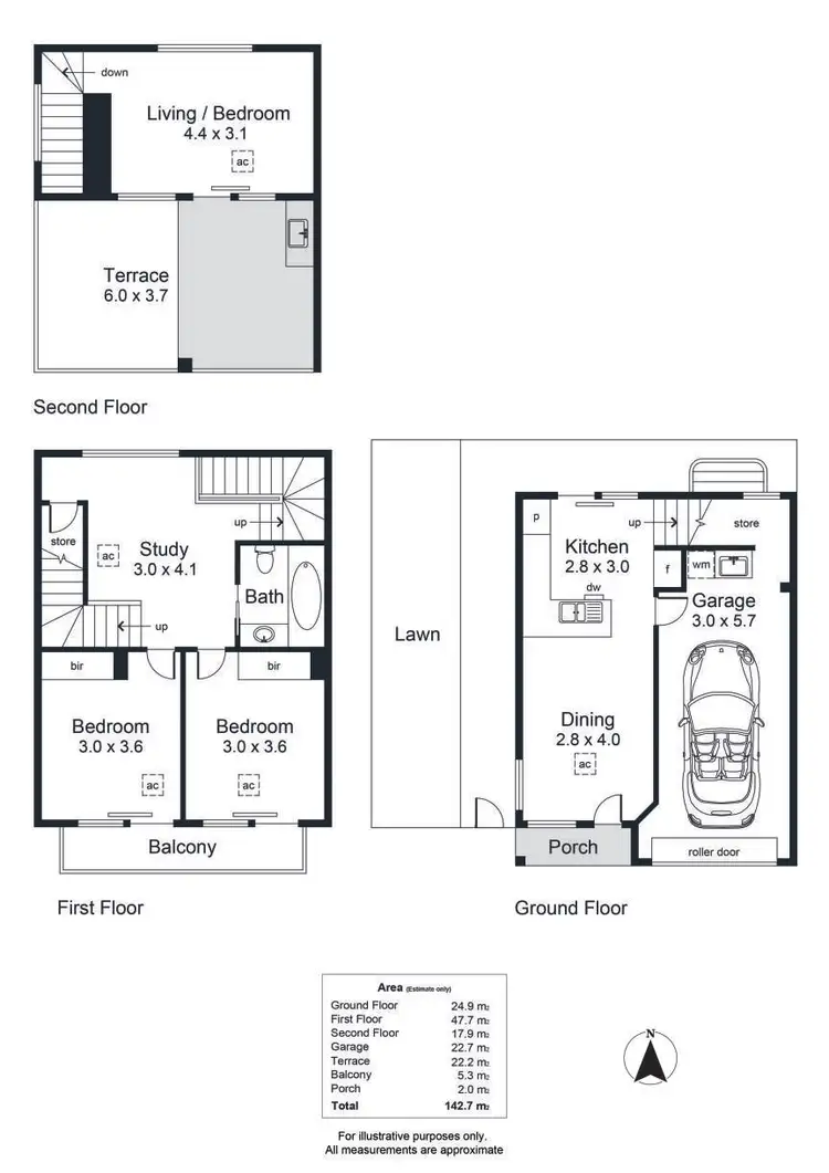 Floorplan of Homely townhouse listing, 1/172 Churchill Road, Prospect SA 5082