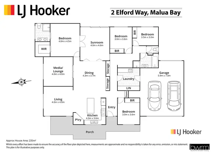 Floorplan of Homely house listing, 2 Elford Way, Malua Bay NSW 2536