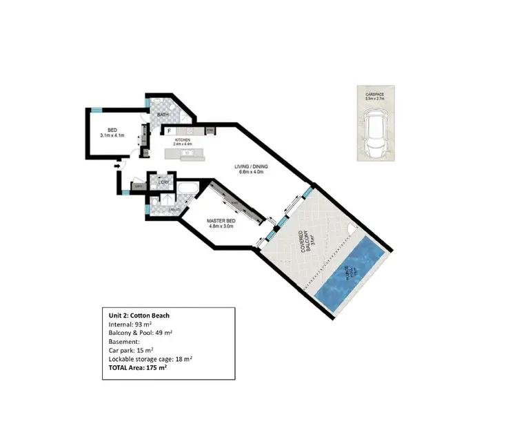 Floorplan of Homely unit listing, 2/685 Casuarina Way, Casuarina NSW 2487