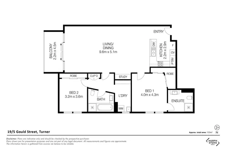 Floorplan of Homely apartment listing, 19/5 Gould Street, Turner ACT 2612