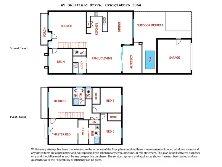 Floorplan of Homely house listing, 45 Bellfield Drive, Craigieburn VIC 3064