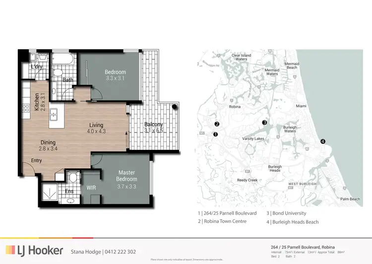 Floorplan of Homely unit listing, 264/1-25 Parnell Boulevard, Robina QLD 4226