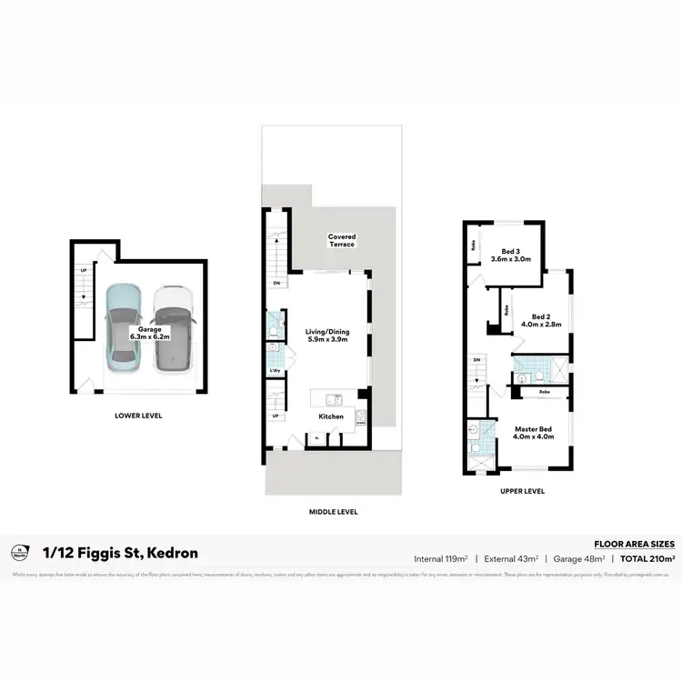 Floorplan of Homely townhouse listing, 1/12-14 Figgis Street, Kedron QLD 4031