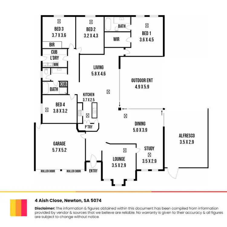 Floorplan of Homely house listing, 4 Aish Close, Newton SA 5074
