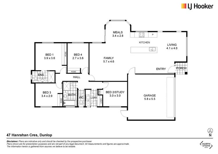 Floorplan of Homely house listing, 47 Hanrahan Crescent, Dunlop ACT 2615
