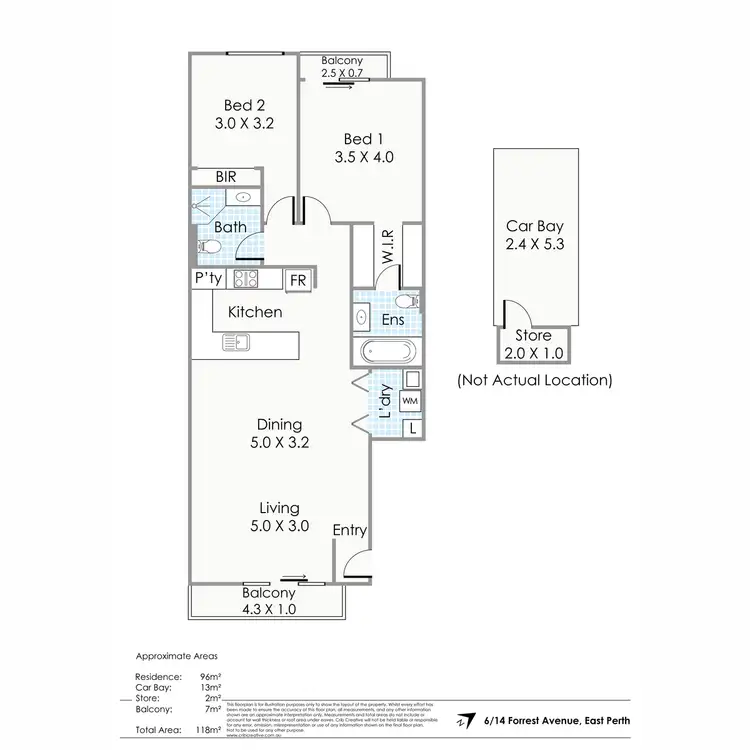 Floorplan of Homely apartment listing, 6/14 Forrest Avenue, East Perth WA 6004