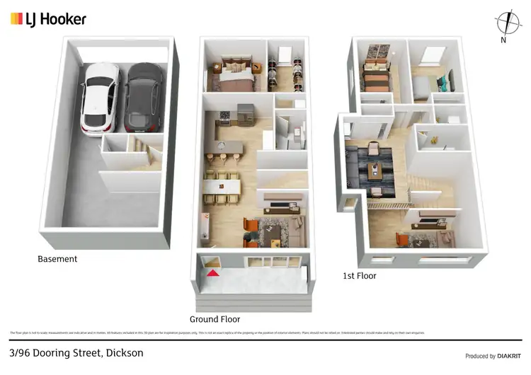 Floorplan of Homely townhouse listing, 3/96 Dooring Street, Dickson ACT 2602