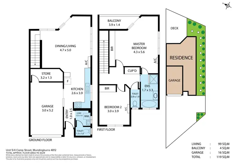 Floorplan of Homely unit listing, 5/4 Camp Street, Mundingburra QLD 4812