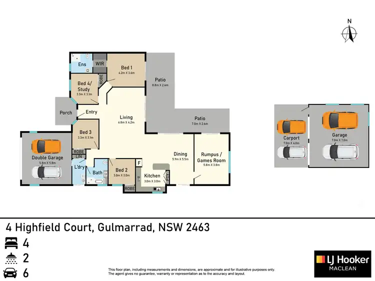 Floorplan of Homely house listing, 4 Highfield Court, Gulmarrad NSW 2463