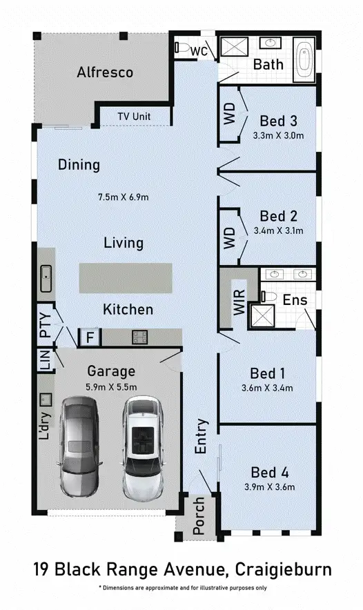 Floorplan of Homely house listing, 19 Black Range Avenue, Craigieburn VIC 3064