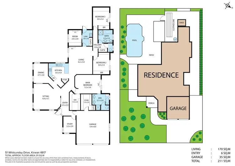 Floorplan of Homely house listing, 51 Whitsunday Drive, Kirwan QLD 4817