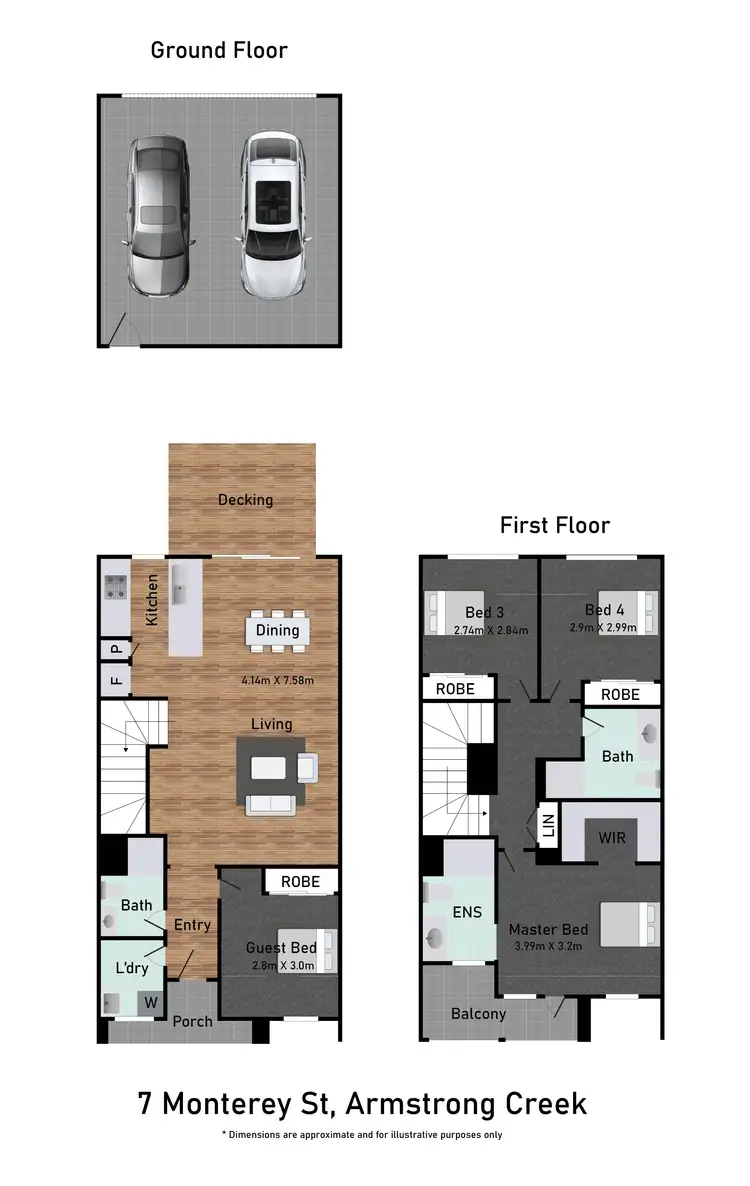 Floorplan of Homely townhouse listing, 7 Monterey Street, Armstrong Creek VIC 3217